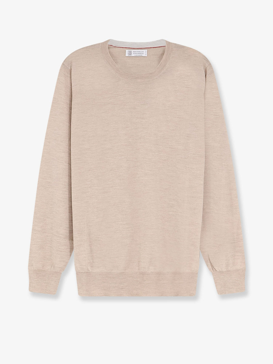 Crew Neck Cashmere And Silk Sweater Beige