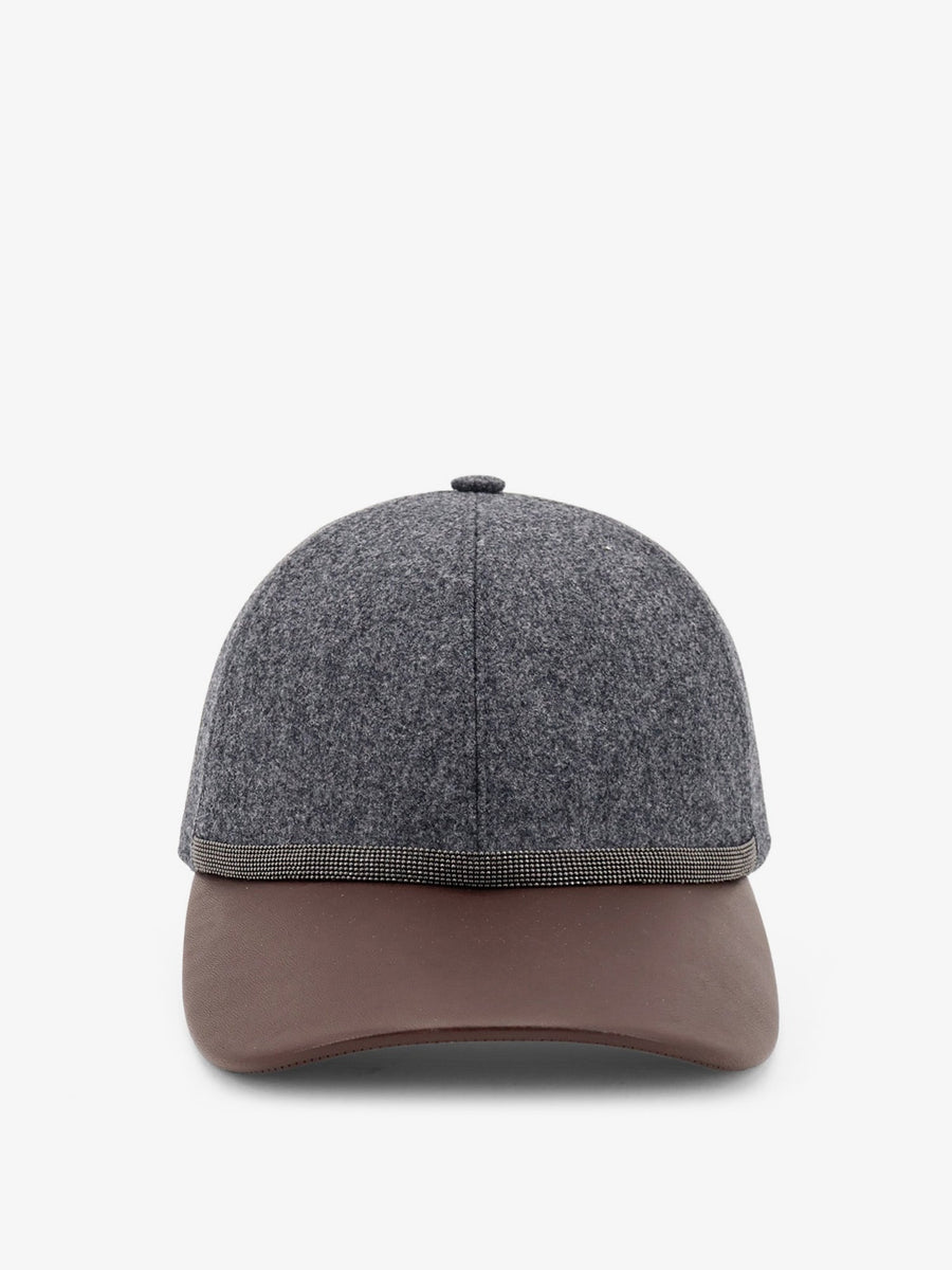 Wool Hat With Monili Detail Grey Virgin