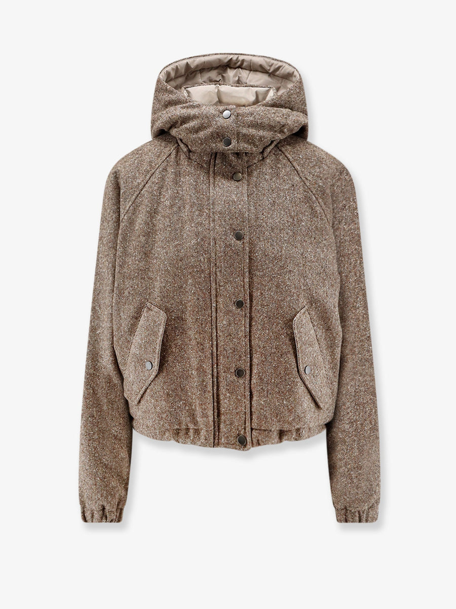 Mélange Virgin Wool Blend Jacket Brown