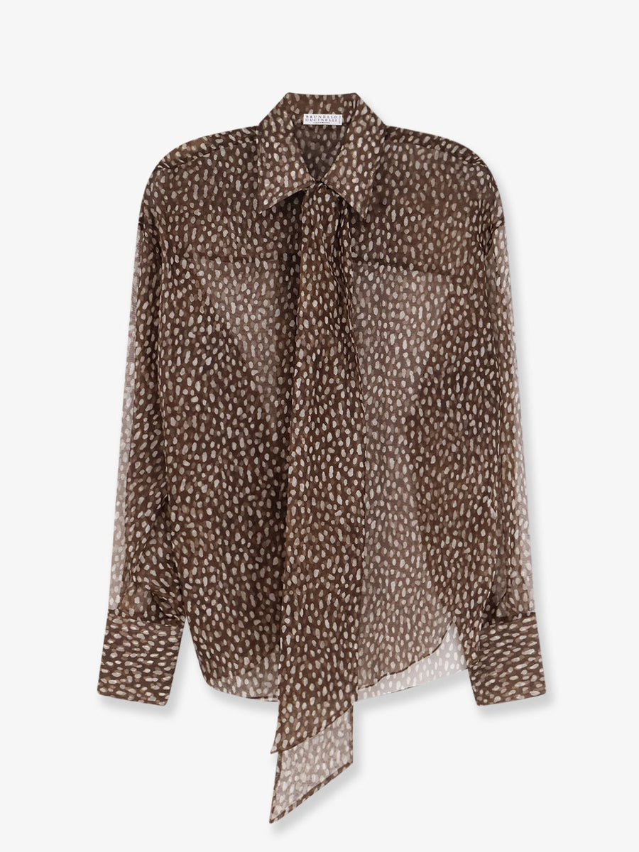 Shirt Sheer Silk Brown
