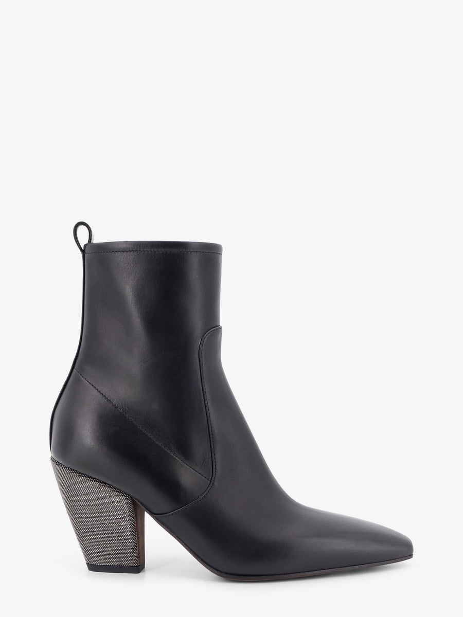 Ankle Boots Precious Heel Leather Black