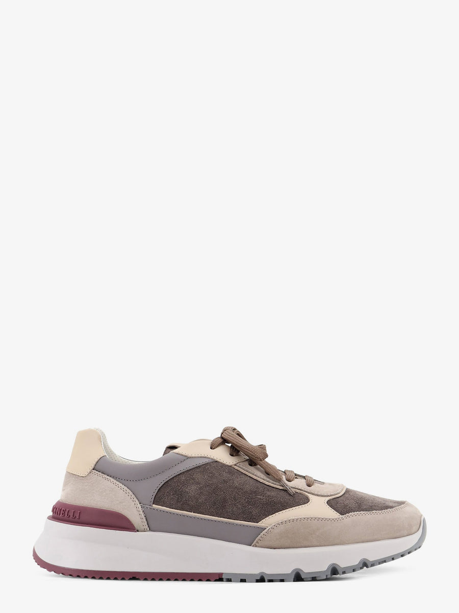 Sneakers Suede With Leather Inserts Grey Leather/rubber Trainers