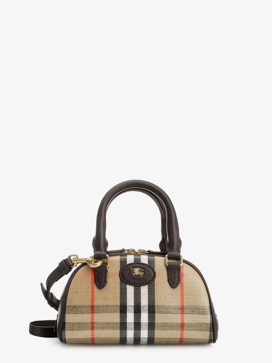 Crossbody Bag Highlands Mini Bowling Canvas Beige Cotton Shoulder