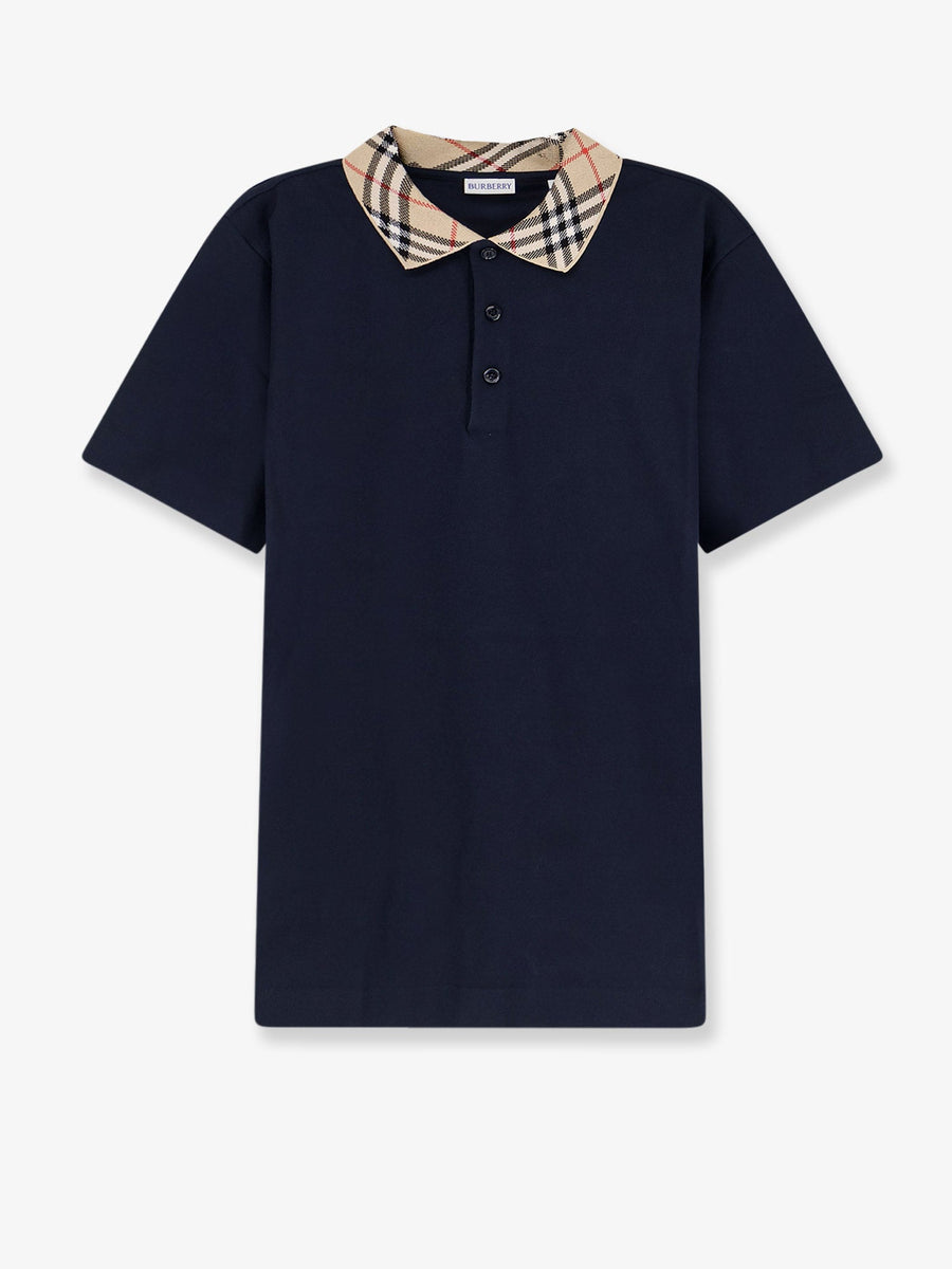 Polo Shirt Blue Cotton