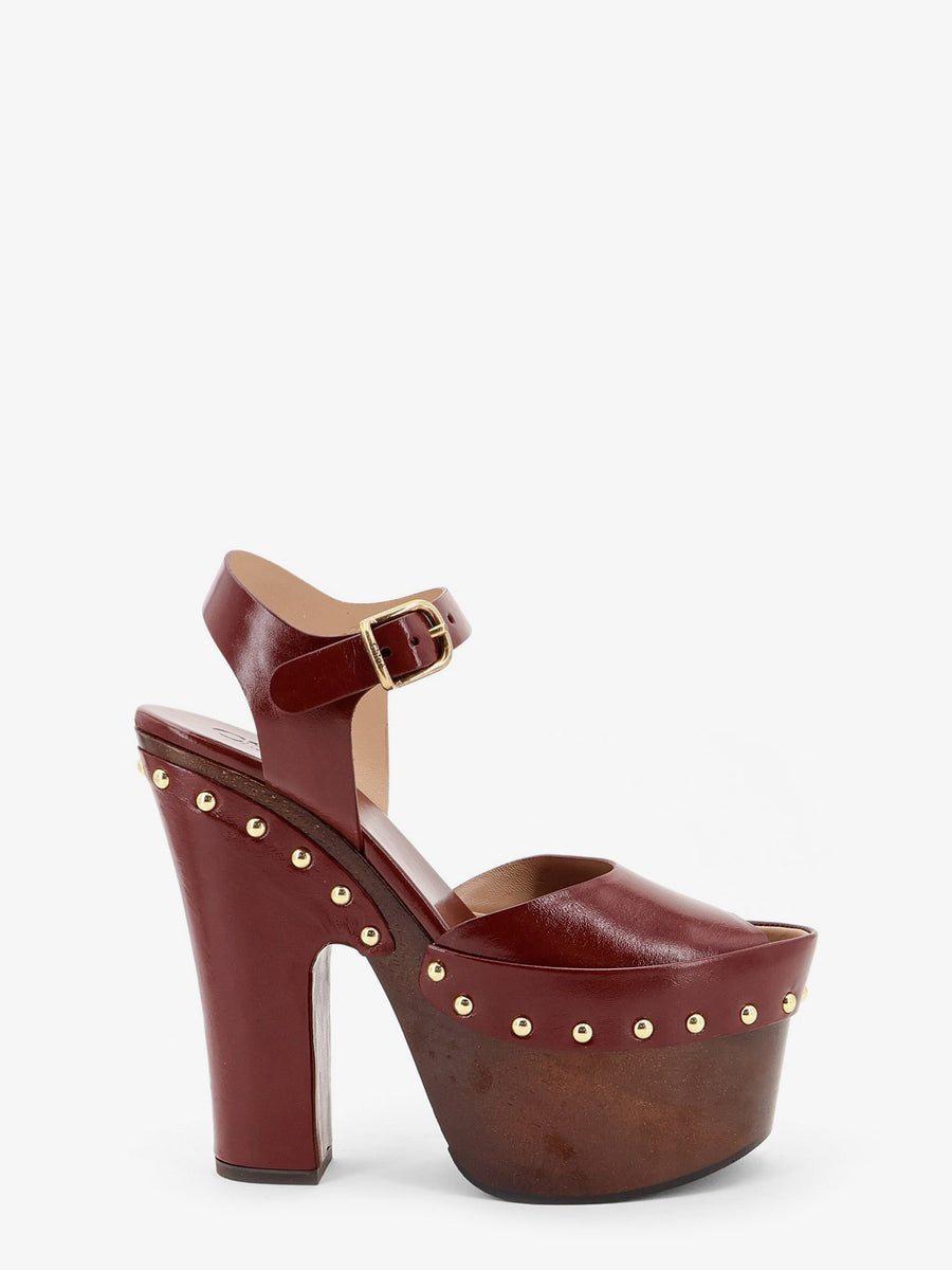 Platform Sandals Meret Brown Leather Pumps