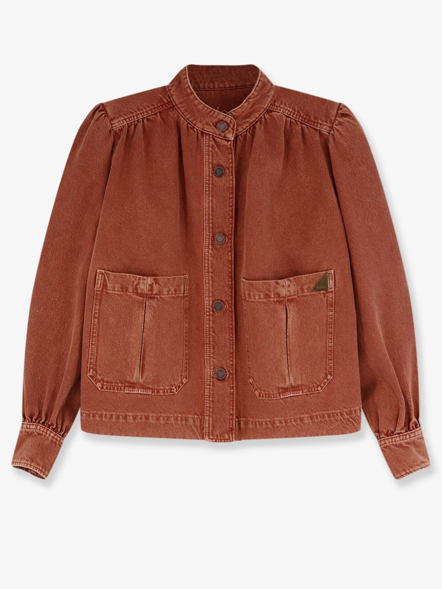 Denim Jacket Orange Cotton