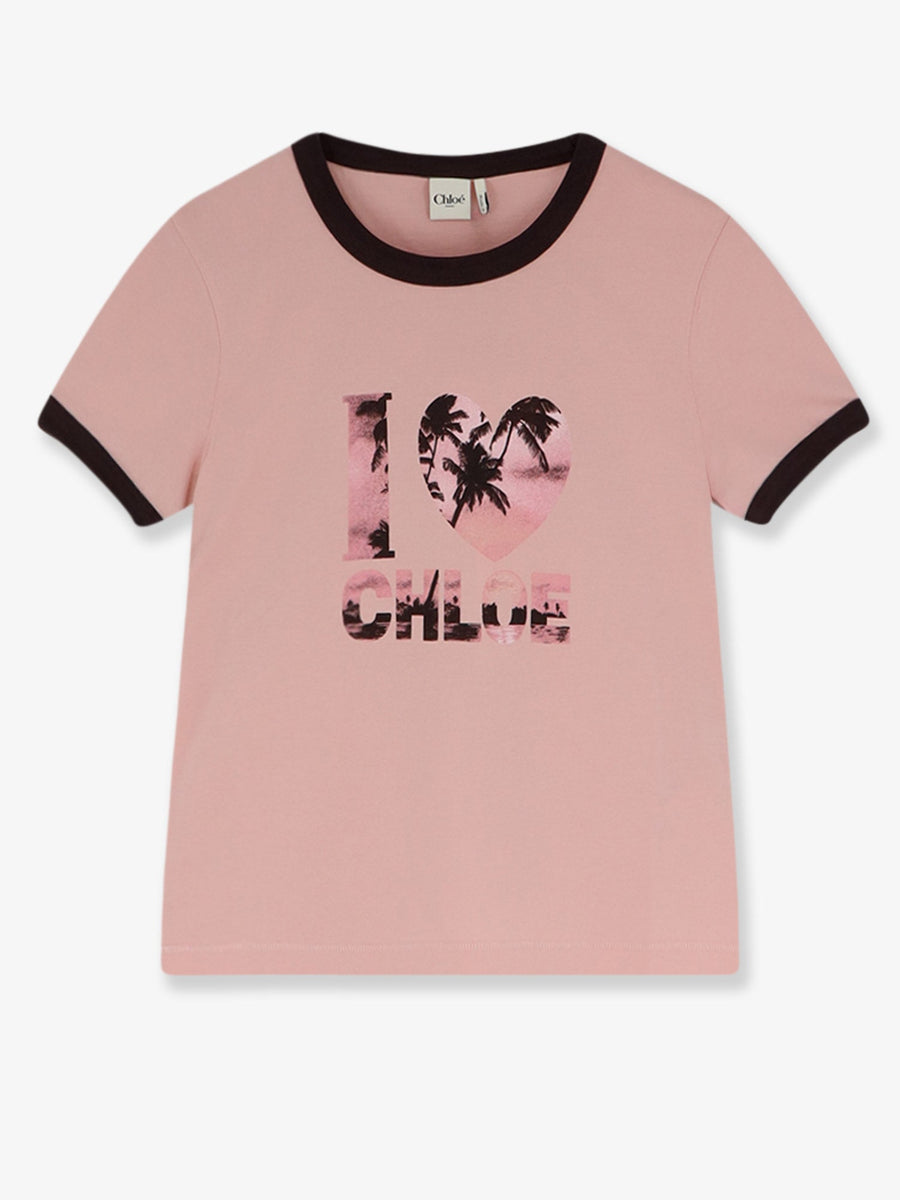 T-Shirt With Front Print Pink Cotton T-shirts & Jerseys