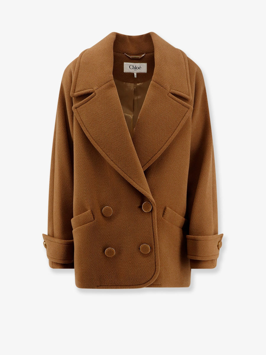 Coat Short Wool Brown