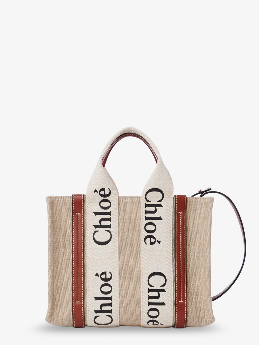 Tote Bag Linen And Leather Beige Linen/cotton/leather Shoulder