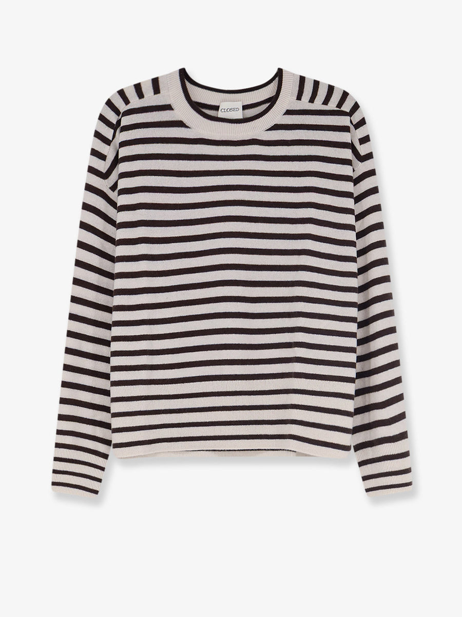 Cashmere Striped Sweater White