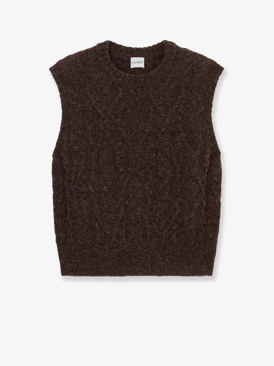 Wool-Blend Vest Brown Blazers