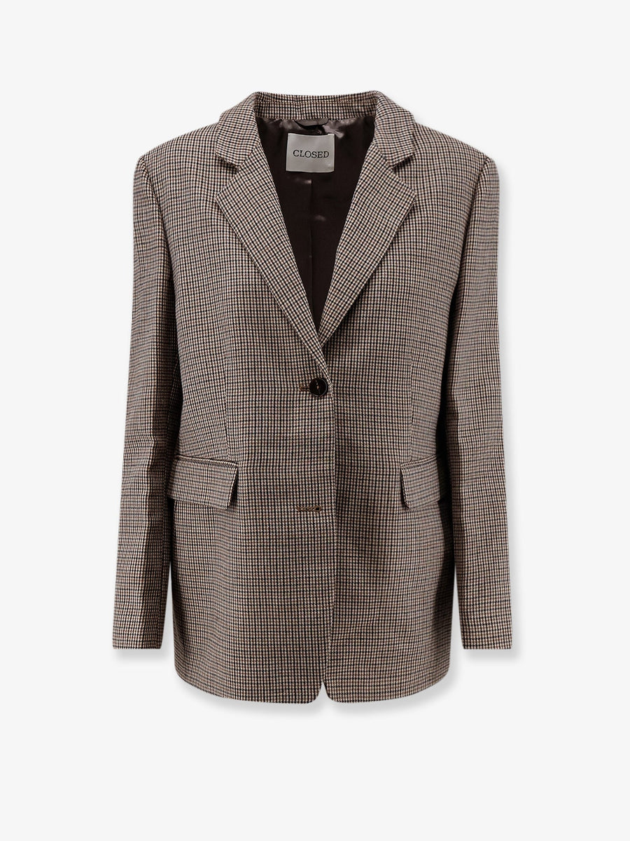 Blazer Lola Wool-Blend Brown Virgin Wool Blazers