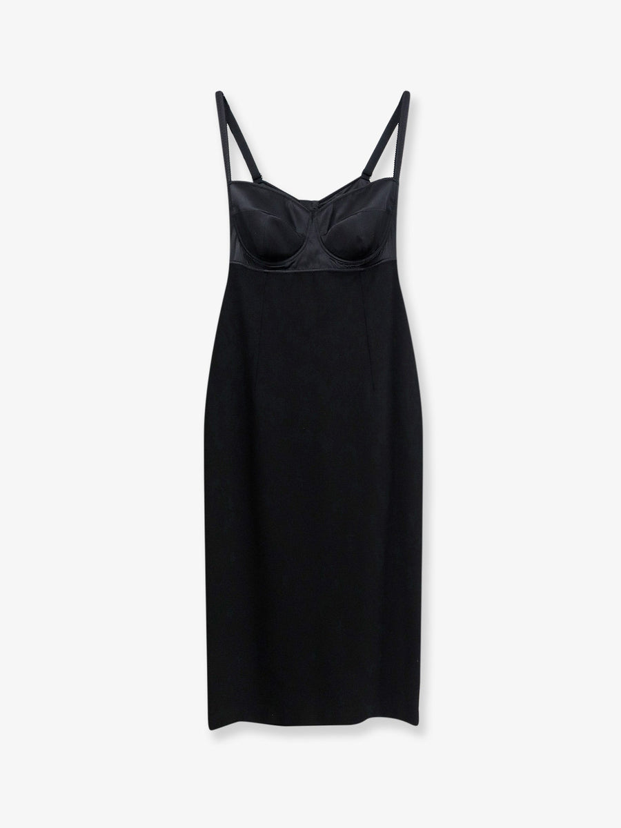 Stretch Fabric Dress Black Viscose