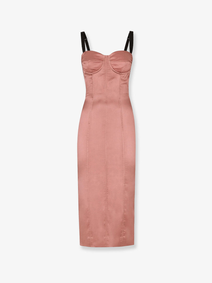 Stretch Satin Dress Pink Silk