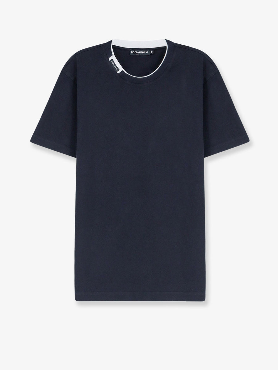 Cotton T-Shirt With Contrasting Insert Blue T-shirts