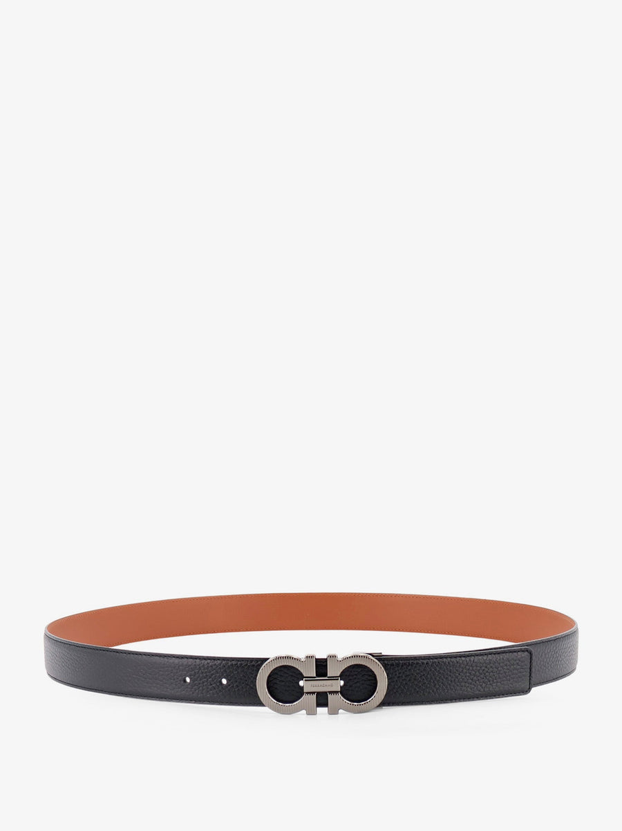 Belt Gancini Reversible Leather Black