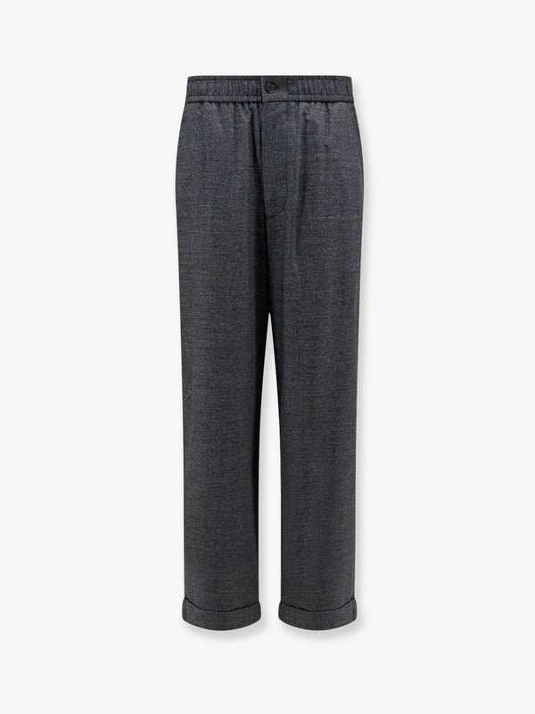 Trousers Wide-Leg Grey Virgin Wool