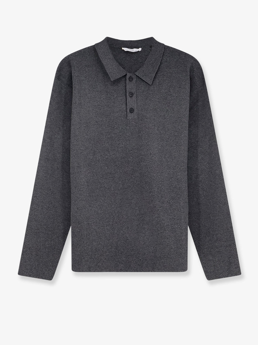 Polo Shirt Viscose Blend Grey