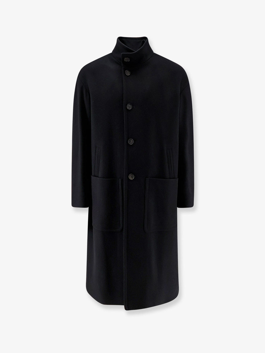 Coat Savelletri Black Wool-Blend Virgin Wool