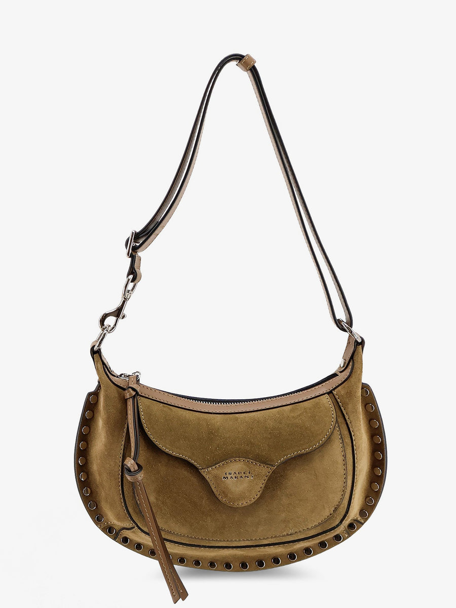Shoulder Bag Oskan Moon Suede Brown Leather