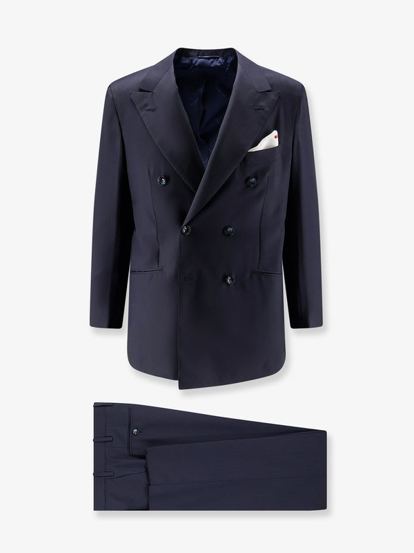 Double-Breasted Suit Blue Wool Suits
