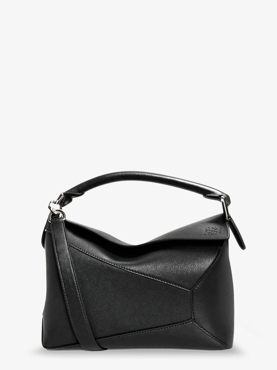 Handbag Puzzle Edge Black Leather Handbags