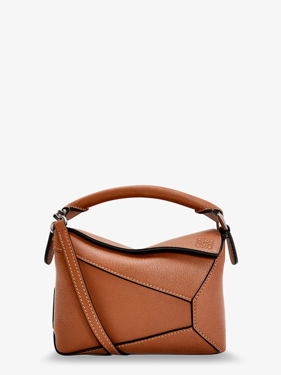 Crossbody Bag Puzzle Edge Brown Leather Handbags