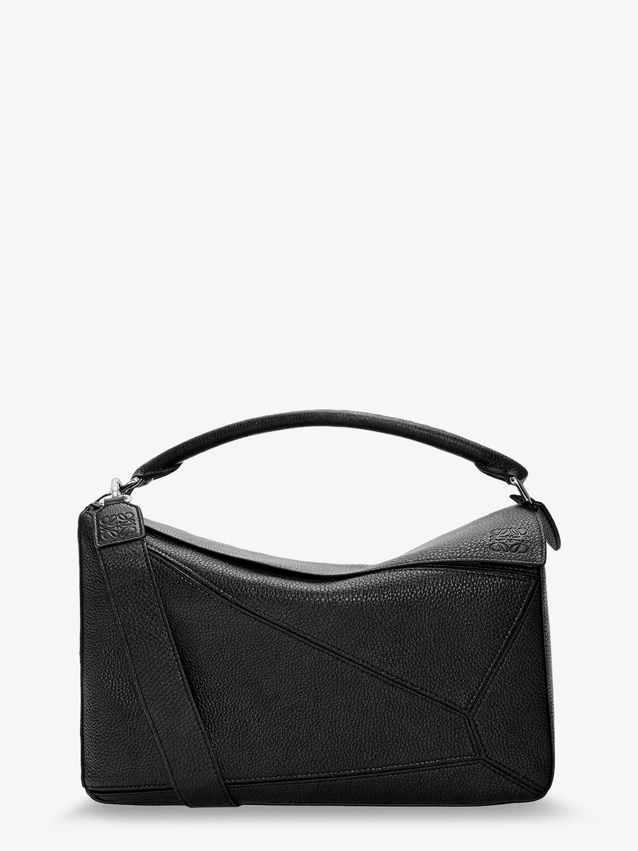 Handbag Puzzle Large Black Textured Leather Handbags