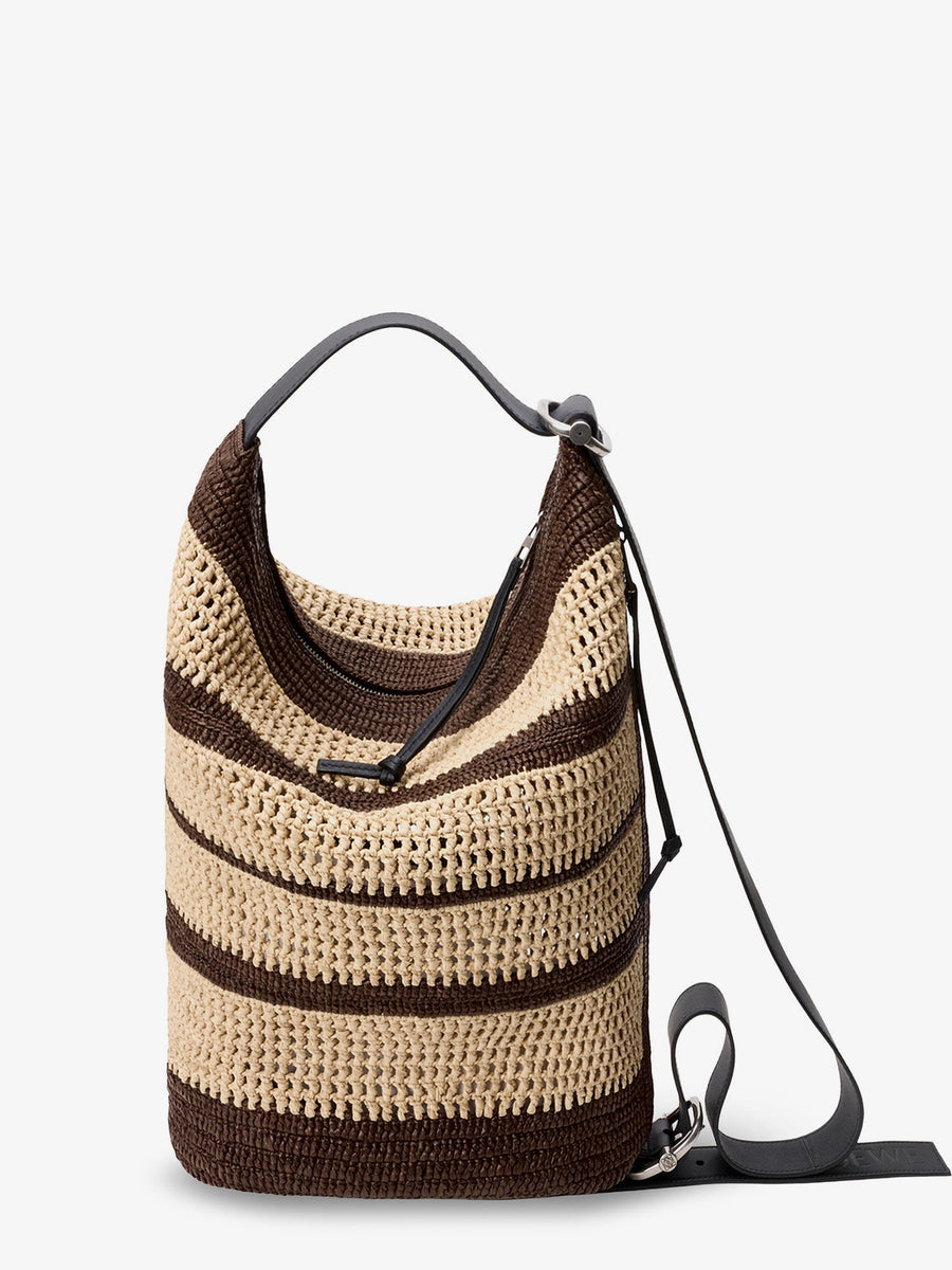 Bucket Bag Paulas Ibiza Raffia Beige Raffia/leather Shoulder