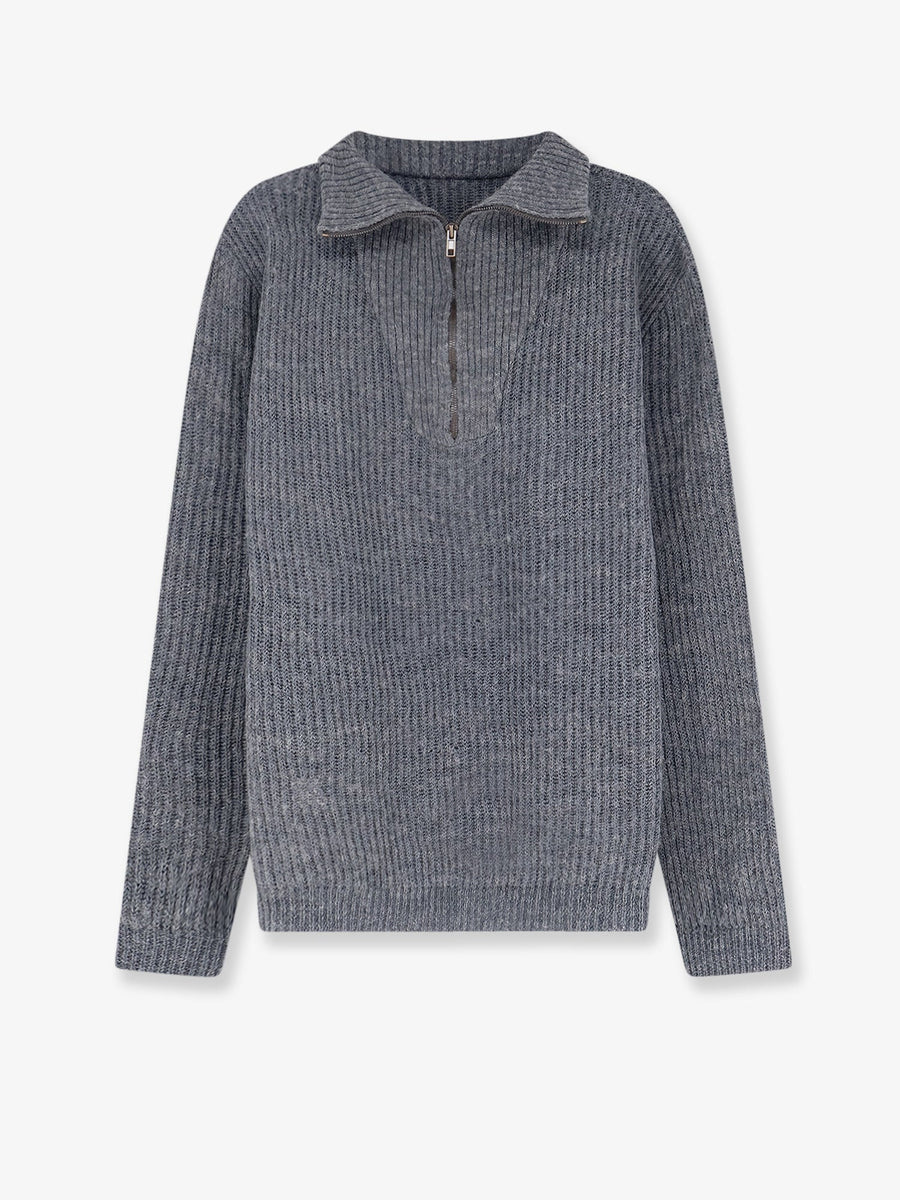 Ribbed Sweater Linen-Wool Grey