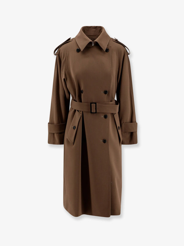 Trench Coat Mxmcerto Virgin Wool Brown & Raincoats