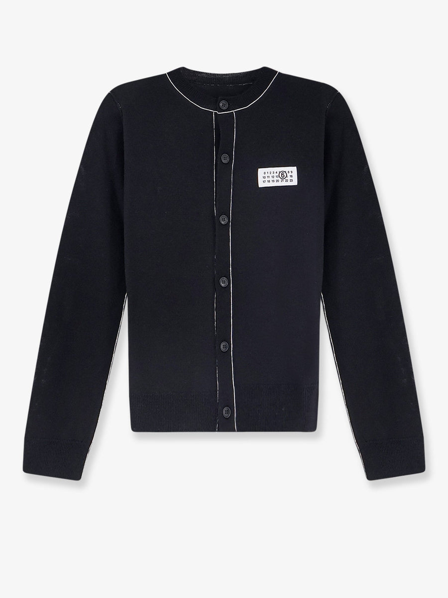 Cardigan Wool-Blend Black Virgin Wool