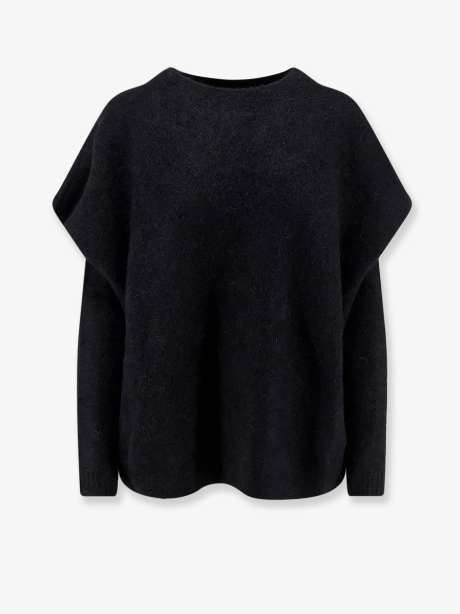 Oversize Sweater With Detachable Sleeves Black Alpaca