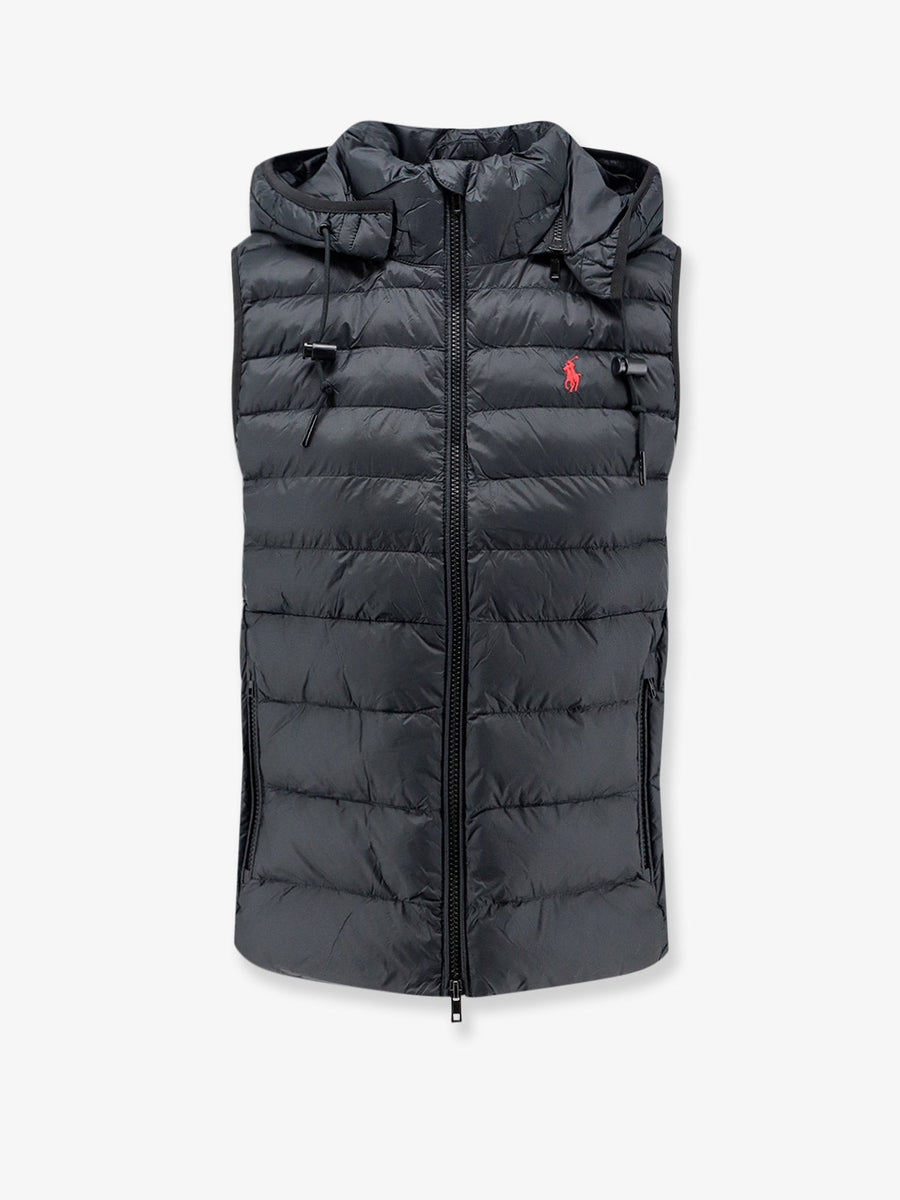 Sleeveless Recycled Nylon Down Jacket Black