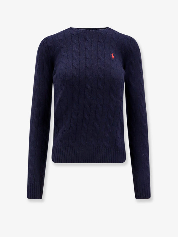 Crew Neck Sweater Blue Wool-Cashmere