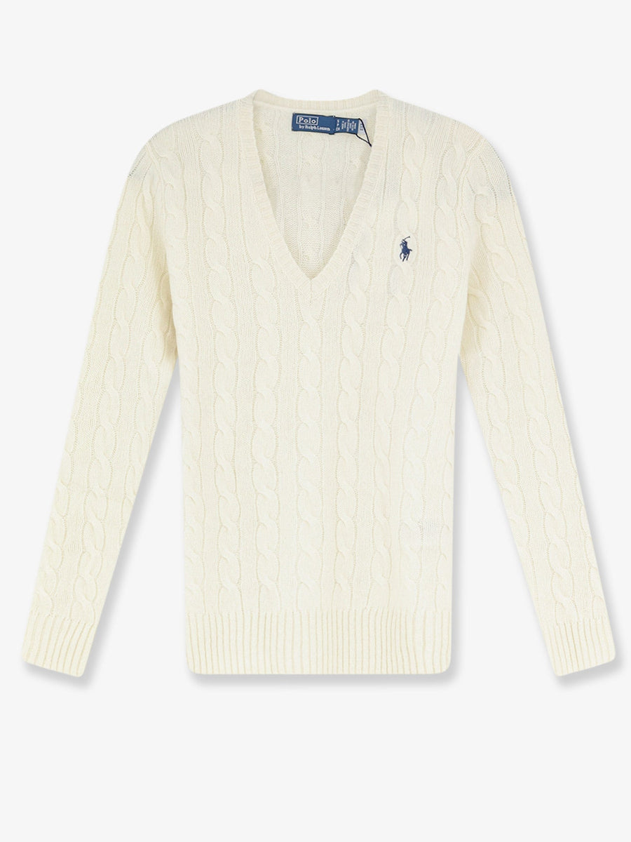 Sweater Wool-Cashmere V-Neck White