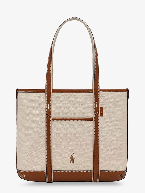 Shoulder Bag Canvas Beige Canvas/leather