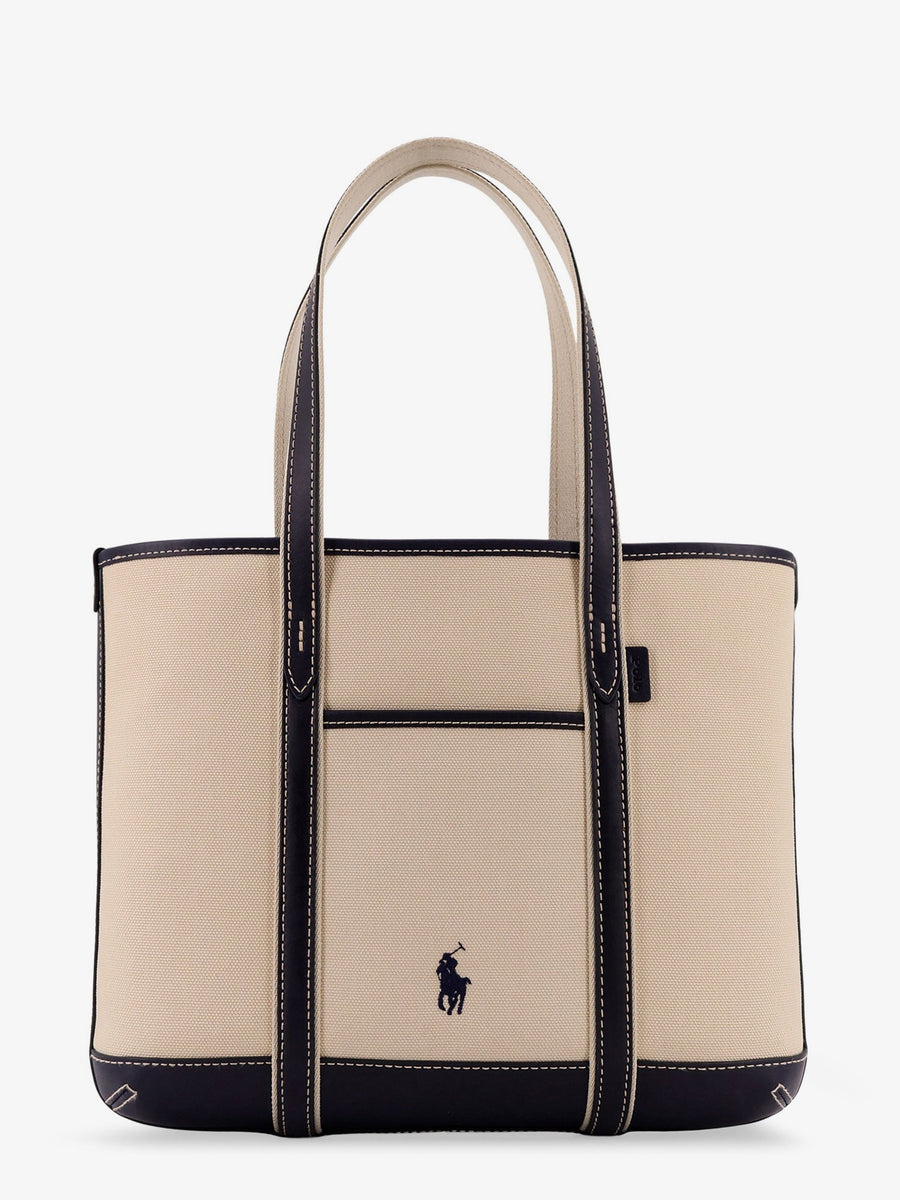 Shoulder Bag Canvas Beige Canvas/leather