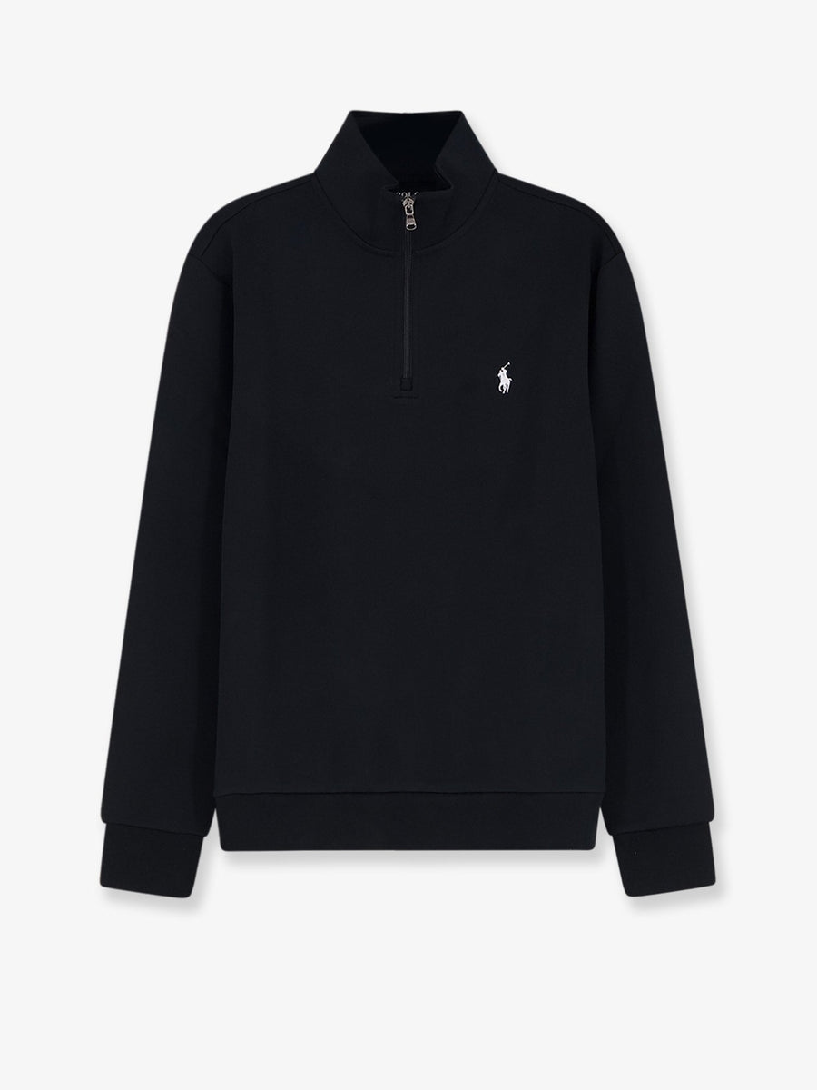 Half-Zip Cotton Blend Sweatshirt Black Sweatshirts