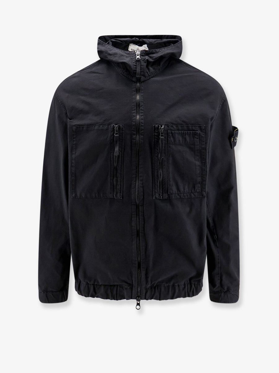 Hooded Organic Cotton Jacket Black