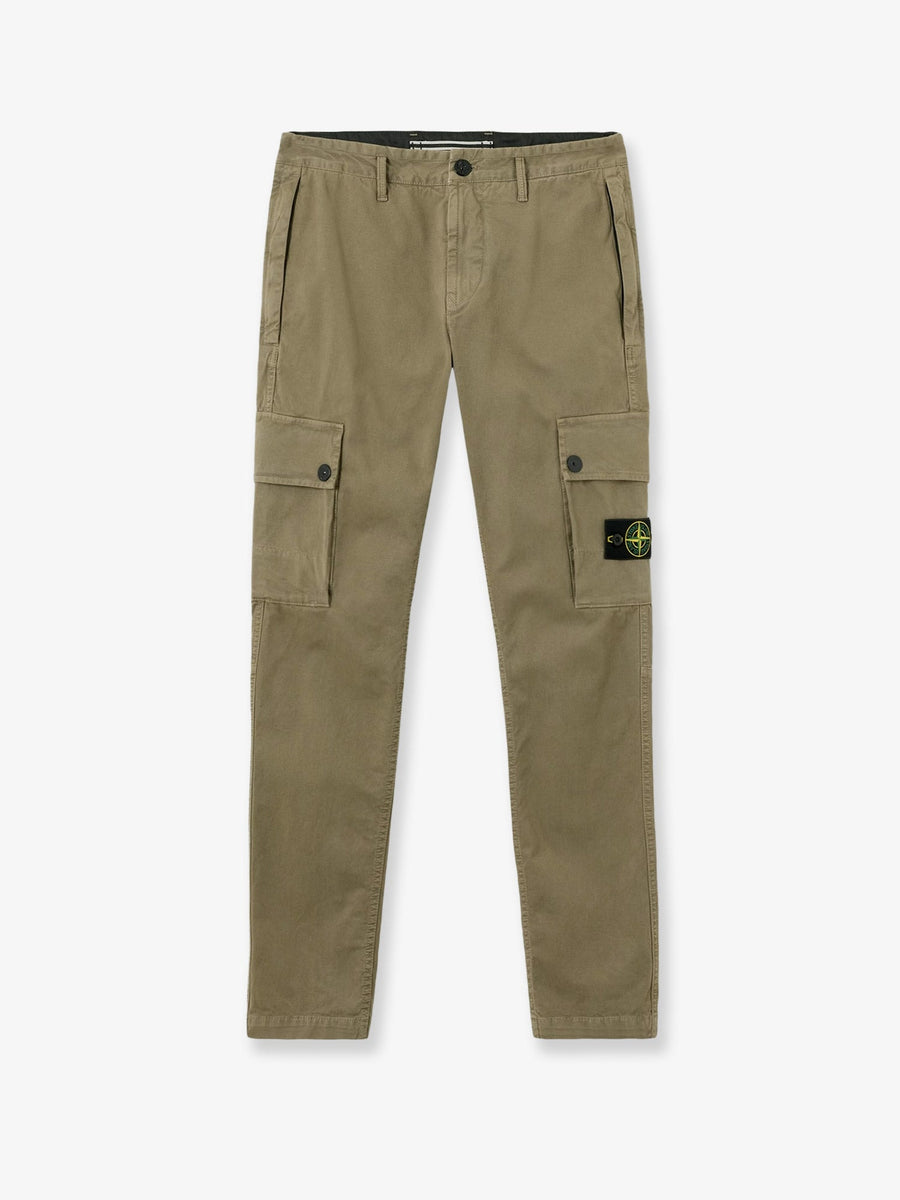 Cotton-Blend Cargo Trousers Green