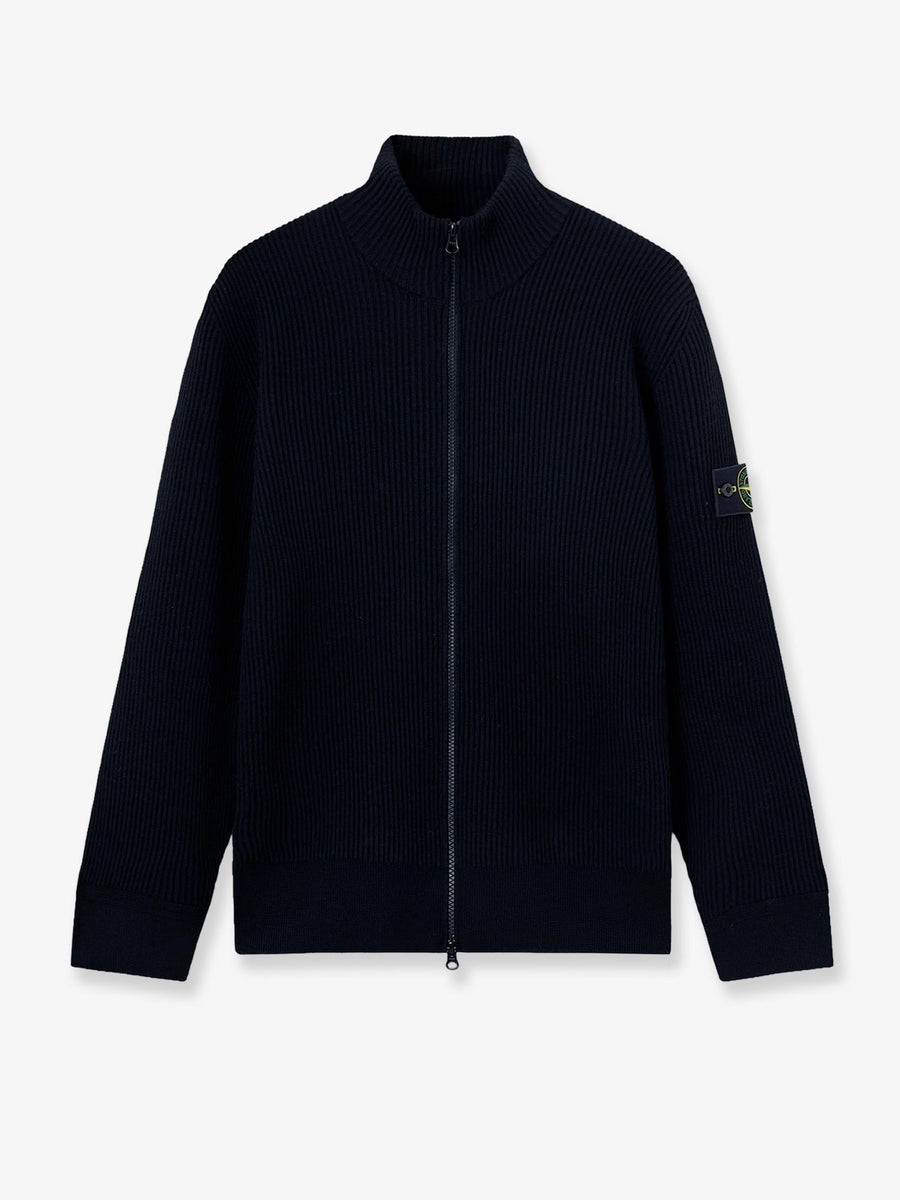 Turtleneck Cardigan Black Virgin Wool