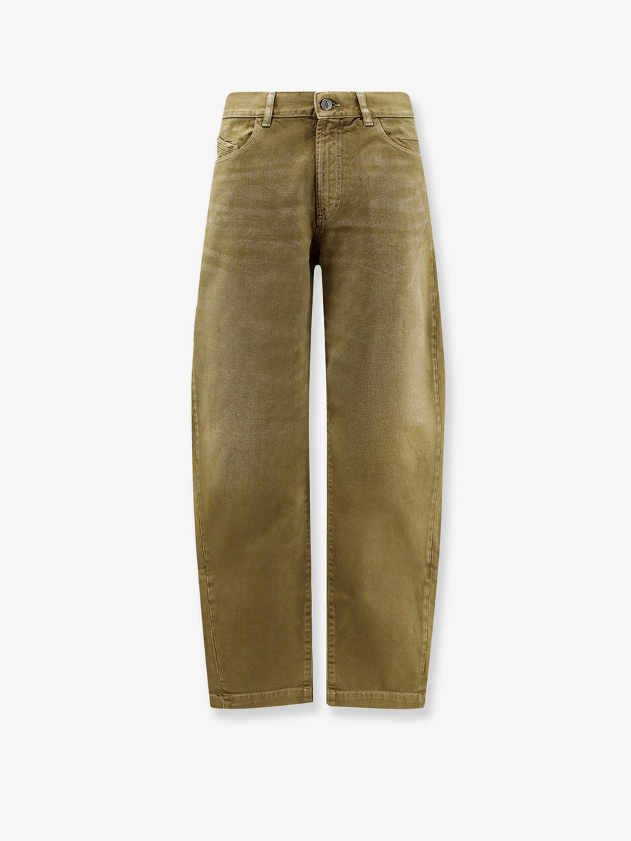 Denim Jeans Faded Green Cotton