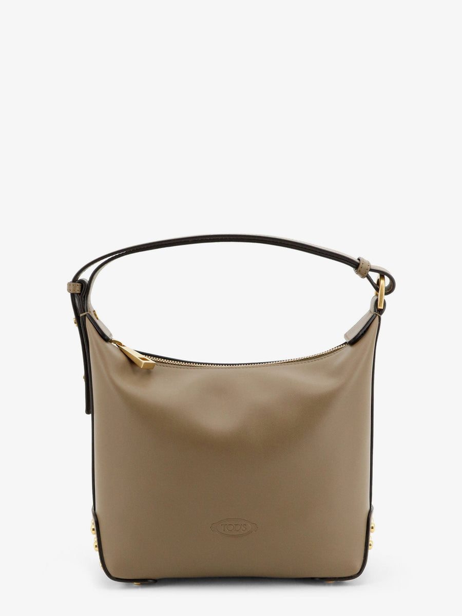Leather Mini Bag With Metal Dots Brown Handbags