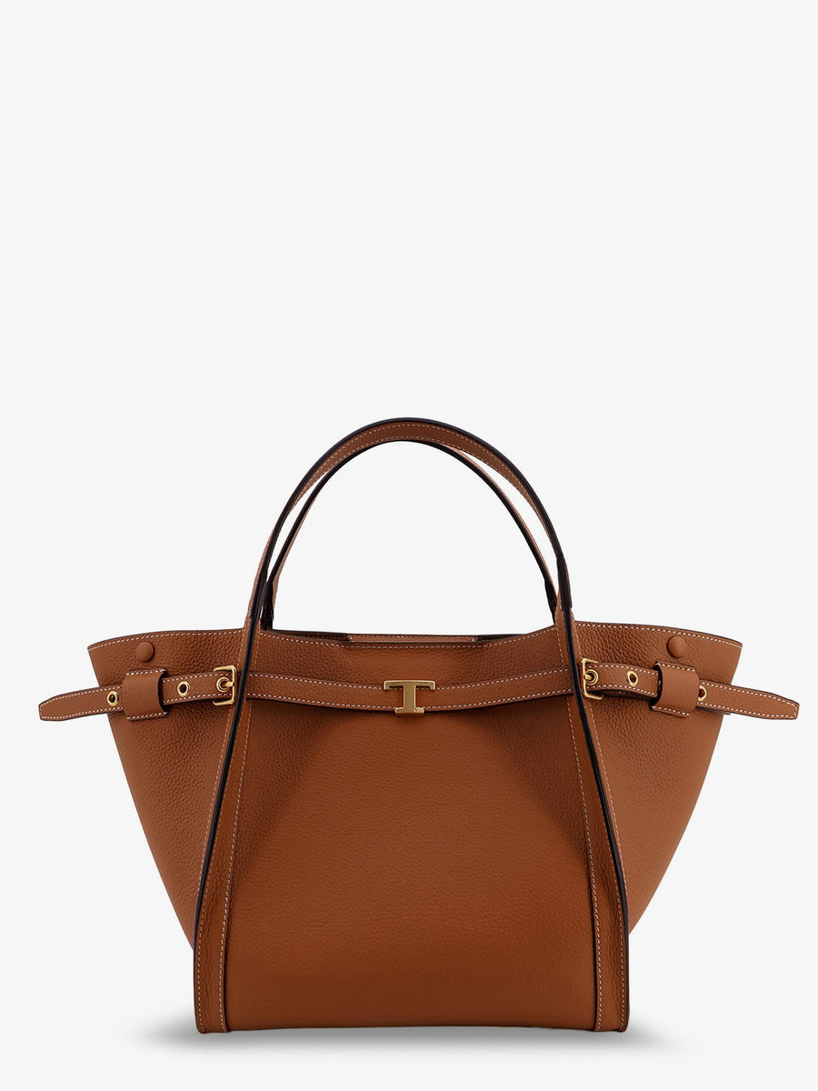 Leather Shopping Bag Hammered Brown Tote