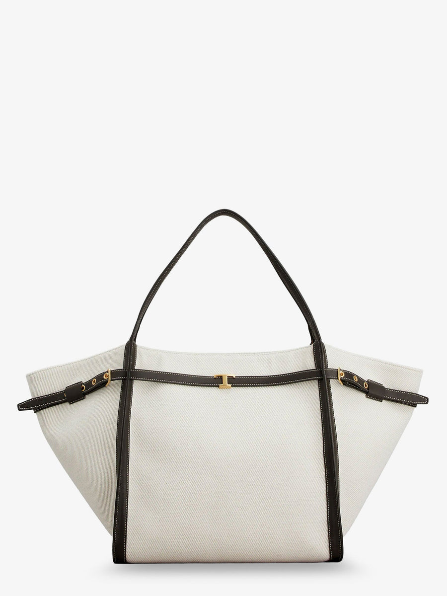Shopping Bag Tim Canvas-Leather White Canvas/linen/leather Tote