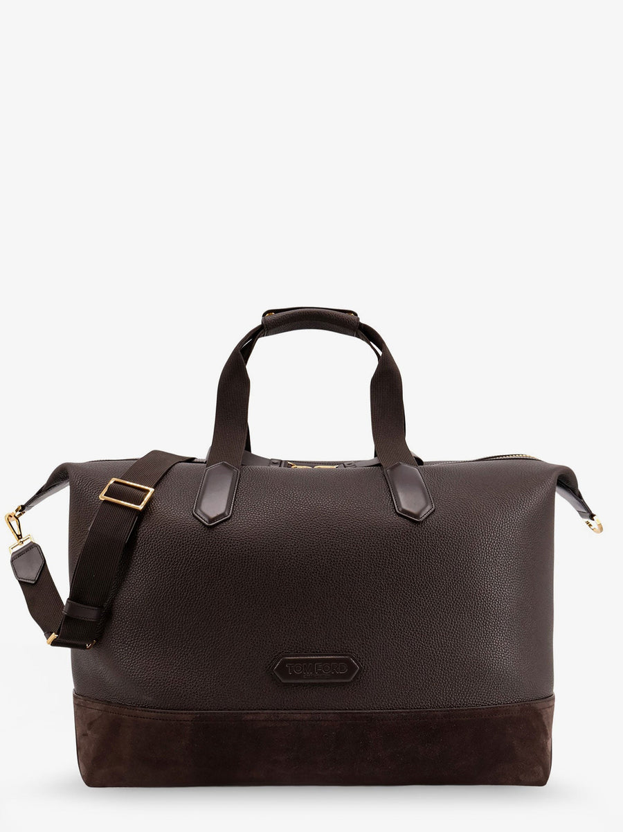 Leather Travel Holdall With Suede Inserts Brown Luggage & Holdalls
