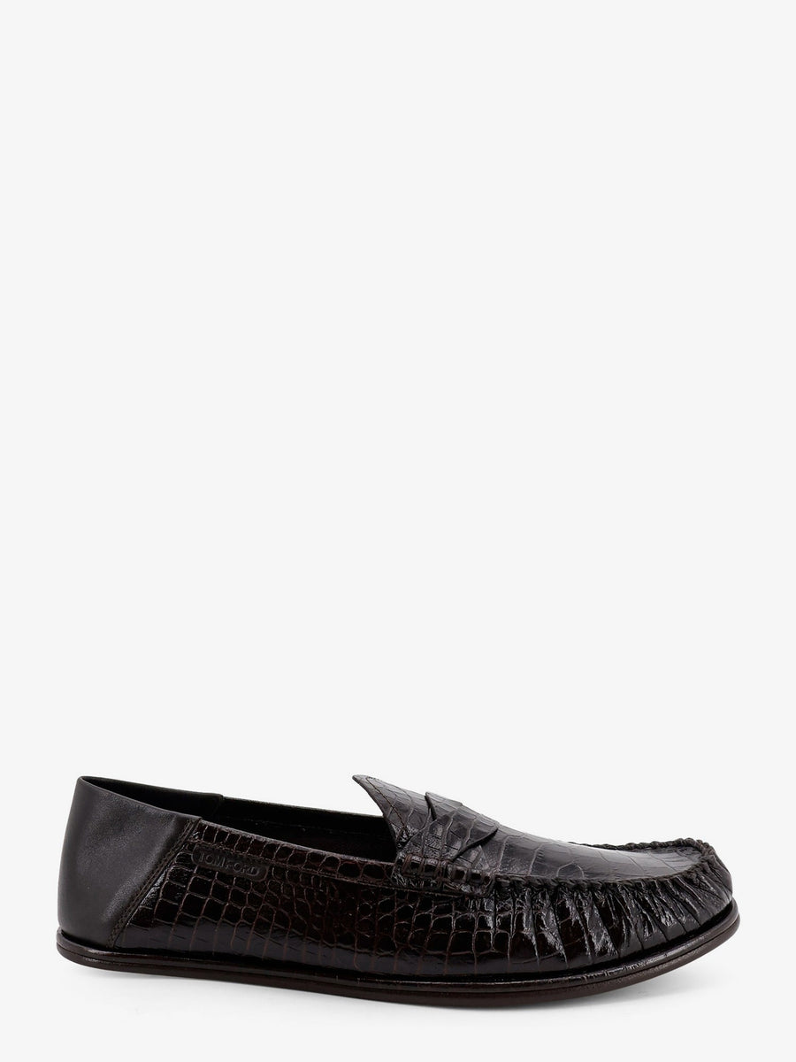 Loafers Crocodile-Print Leather Brown
