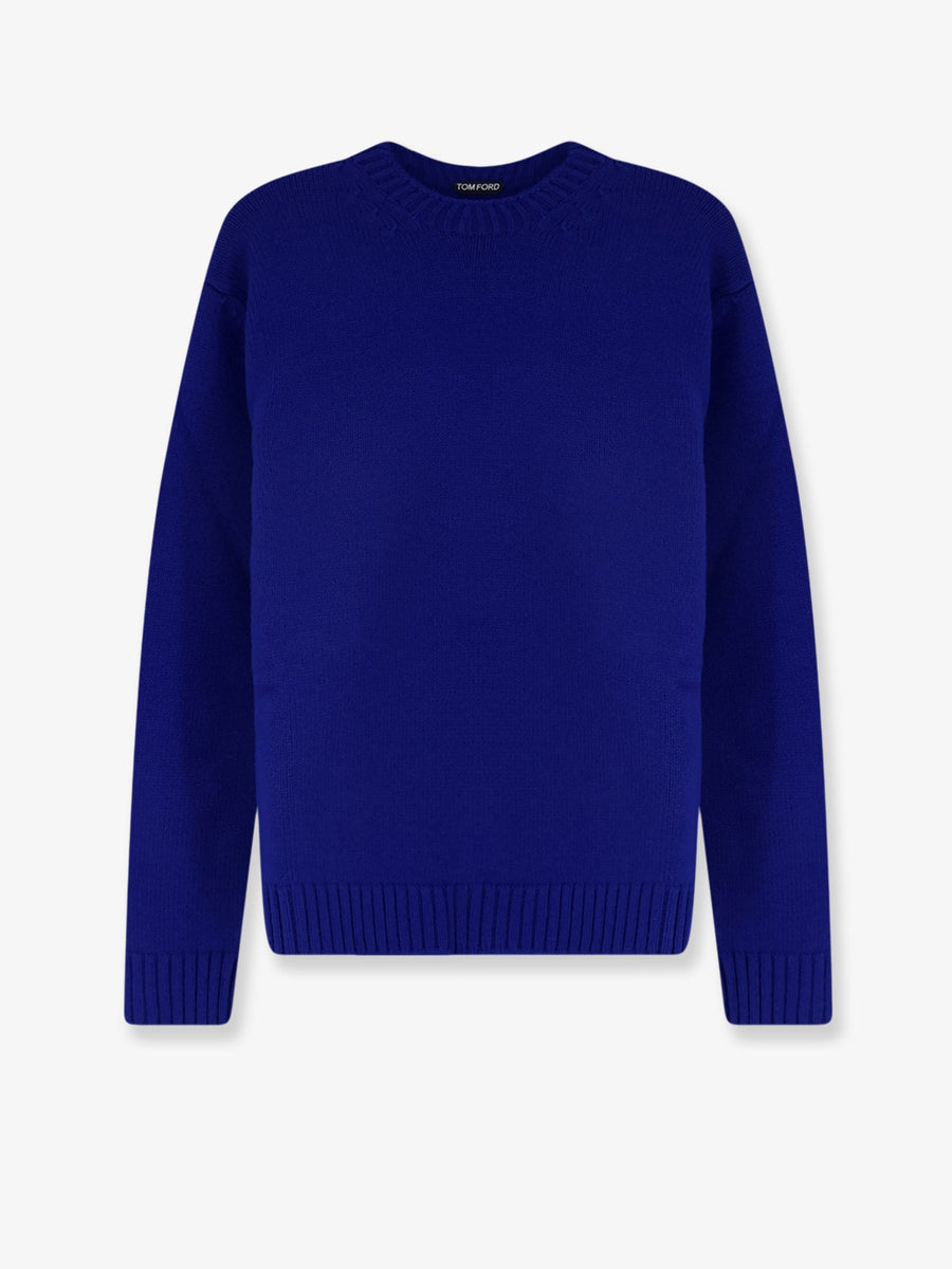 Crew Neck Sweater Blue Wool-Cashmere Virgin Wool