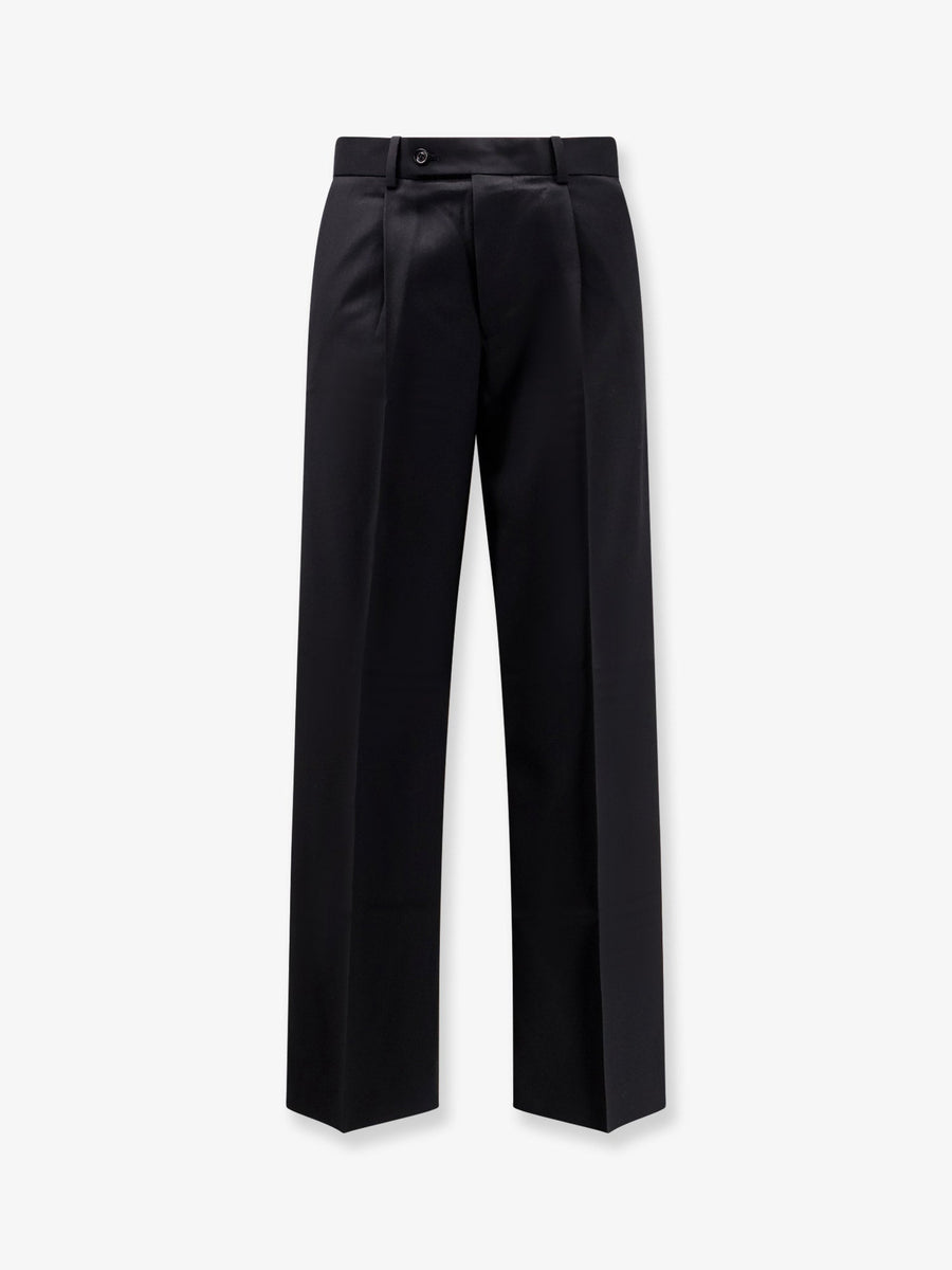 Trousers Wool-Blend Black Polyester